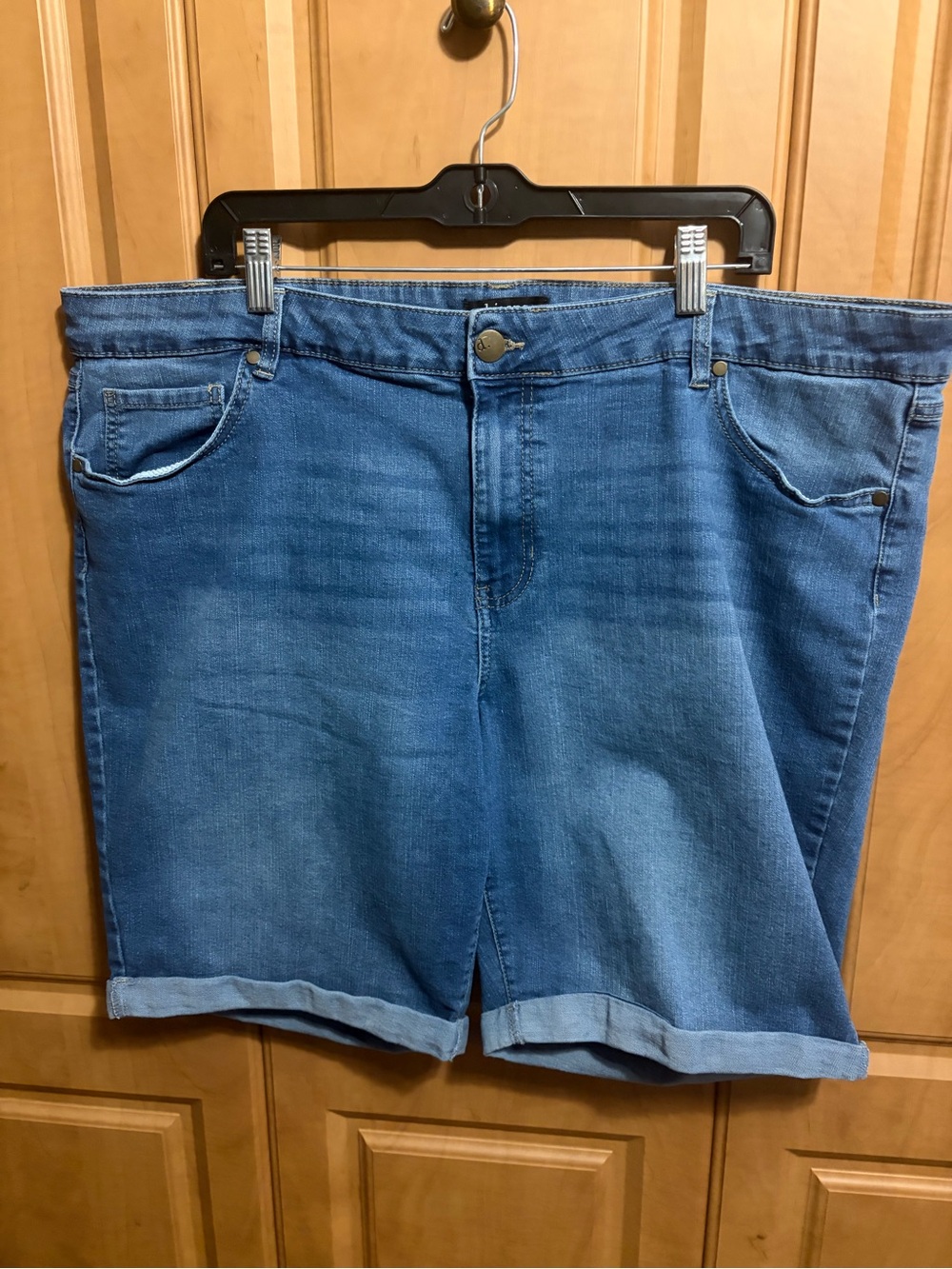 d. jeans Light Blue Rolled Hem Denim Shorts